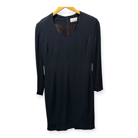 Marisa Minicucci Black Long Sleeve Sheath Dress Women’s Size 6 Canada Made - Picture 2 of 4
